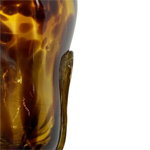 Art Glass Pear Fruit Vintage Brown Yellow Hand Blown Decorative Dark Academia - Picture 9 of 15